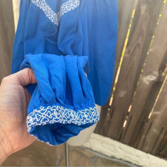 Zara blue EMBROIDERED blouse size XS New - Picture 4 of 11